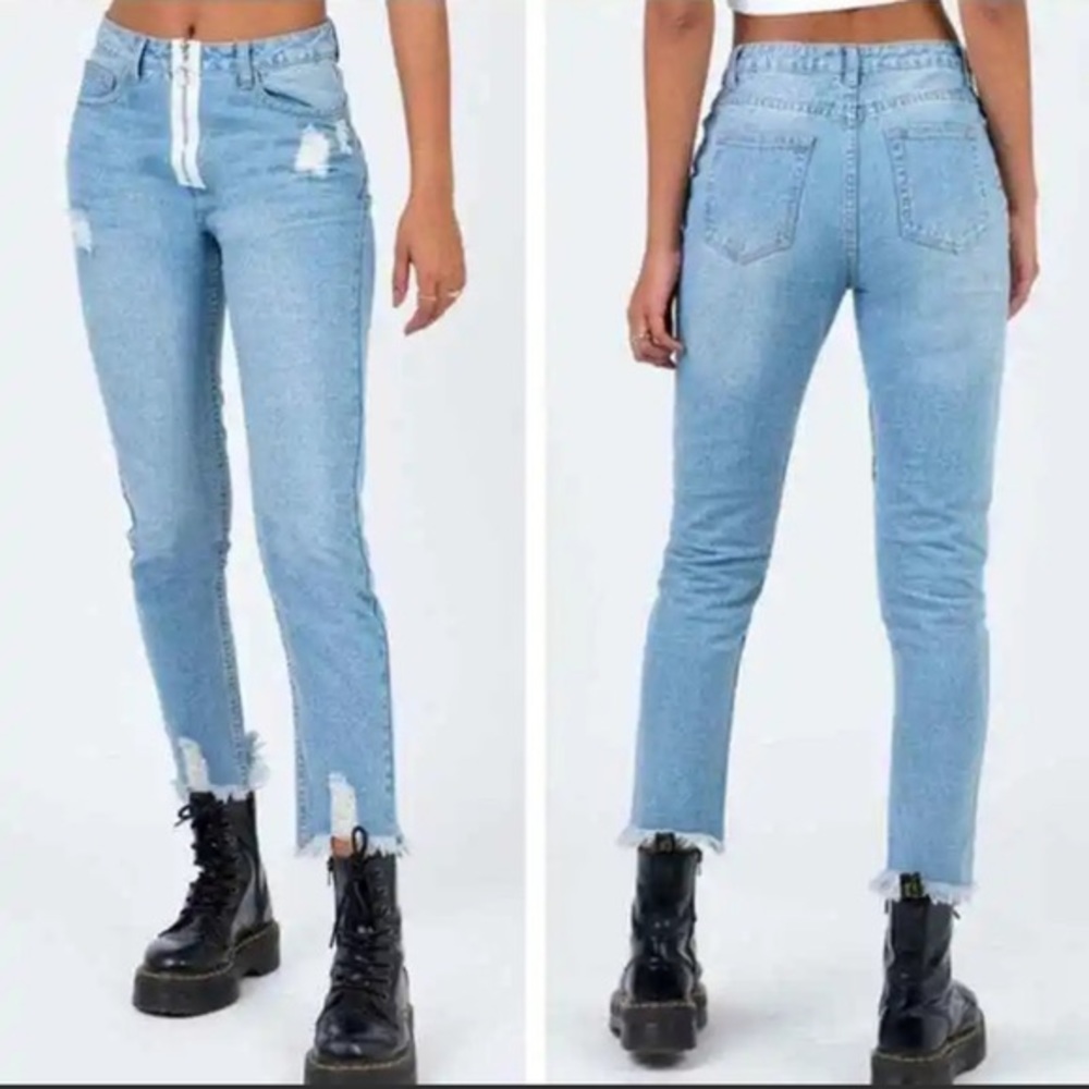 Princess Polly Mabel Skinny Mid Wash Denim Jean